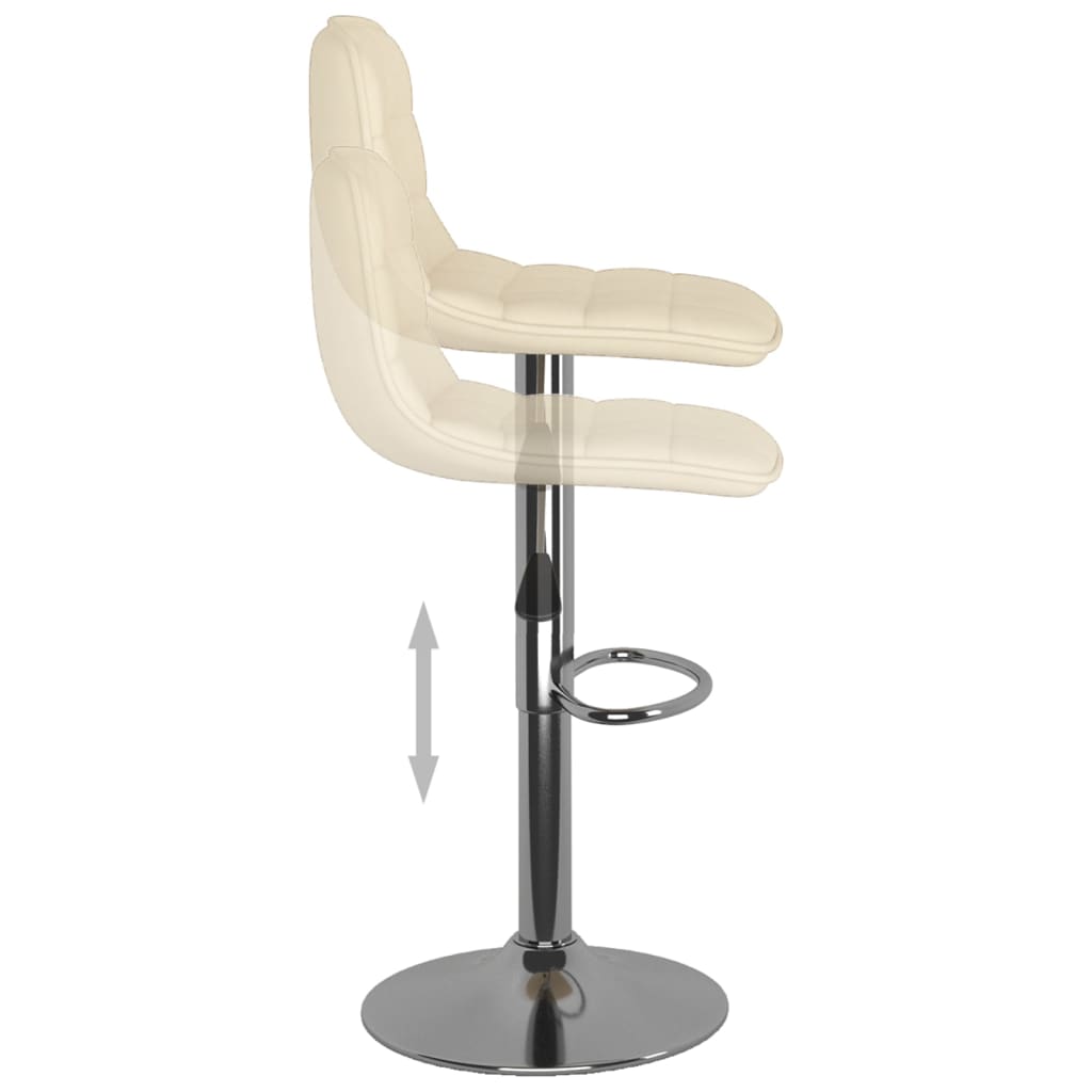 Tabourets de bar lot de 2 crème tissu - XIOS