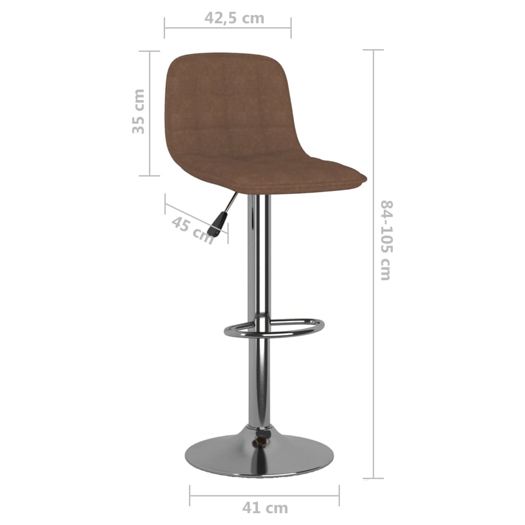 Tabourets de bar lot de 2 marron tissu - XIOS