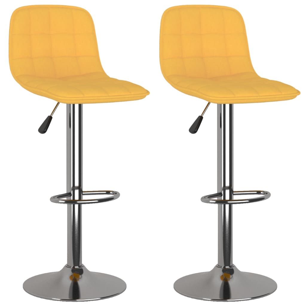 Tabourets de bar lot de 2 jaune tissu - XIOS