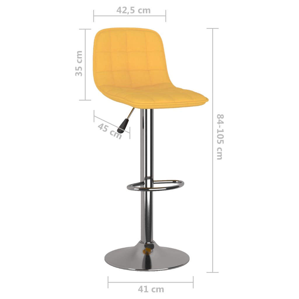 Tabourets de bar lot de 2 jaune tissu - XIOS