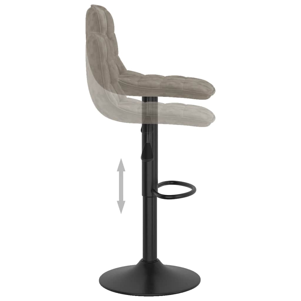 Tabouret de bar Gris clair Velours - XIOS