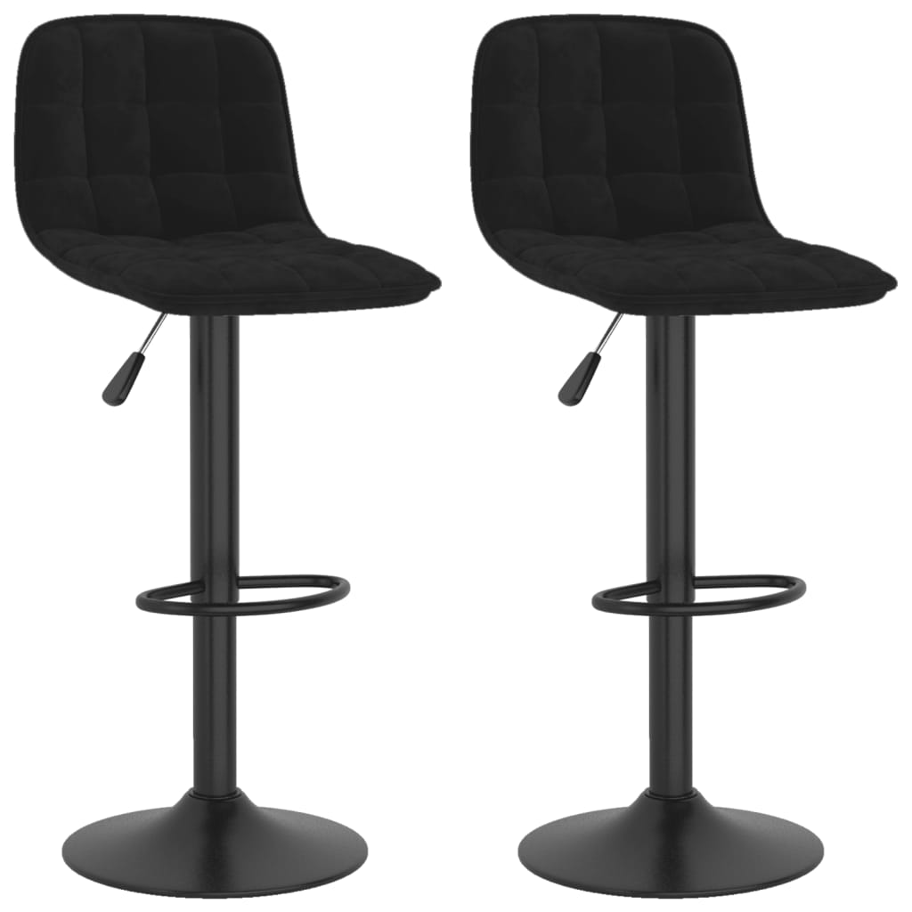 Tabourets de bar lot de 2 noir velours - XIOS