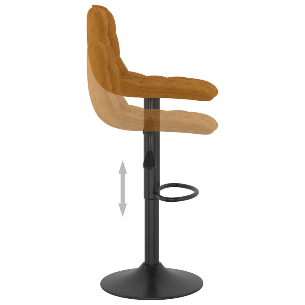 Tabourets de bar lot de 2 marron velours - XIOS