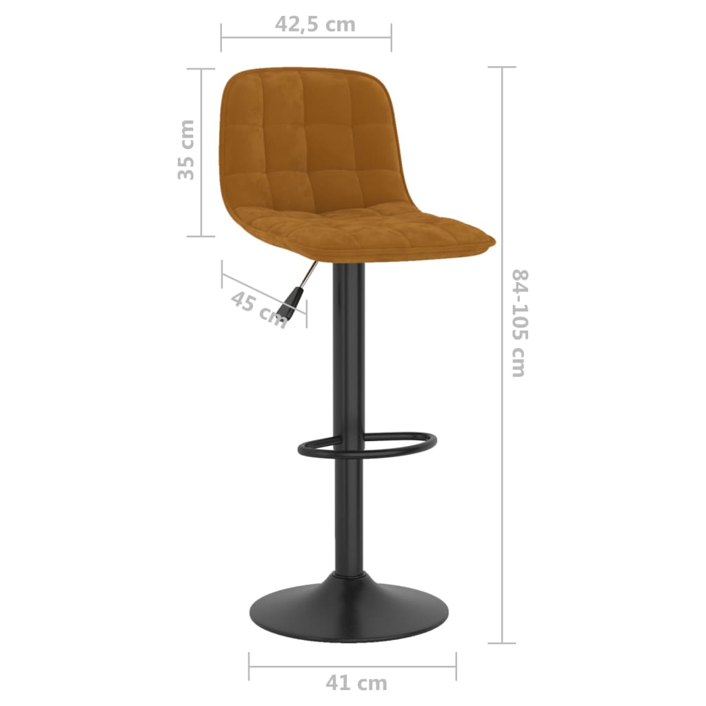 Tabourets de bar lot de 2 marron velours - XIOS
