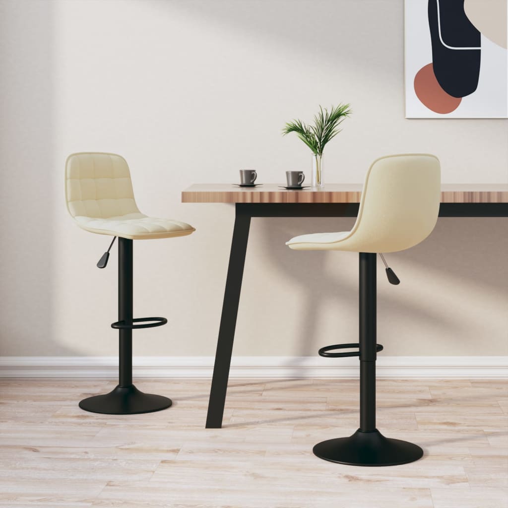 Tabourets de bar lot de 2 crème velours - XIOS