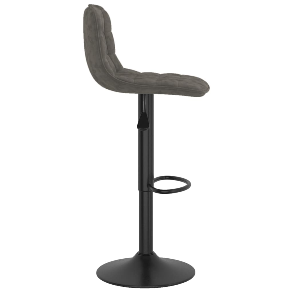 Tabourets de bar lot de 2 gris foncé velours - XIOS