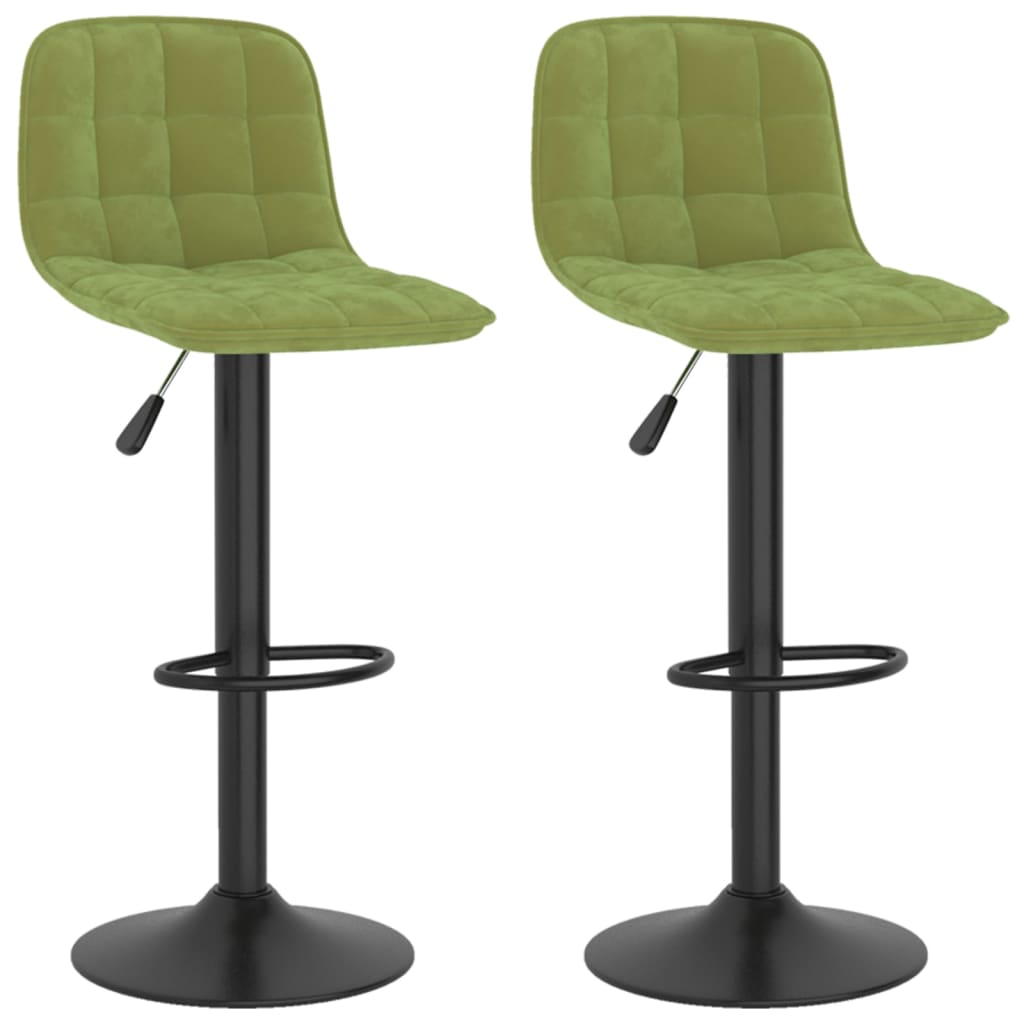 Tabourets de bar lot de 2 vert clair velours - XIOS