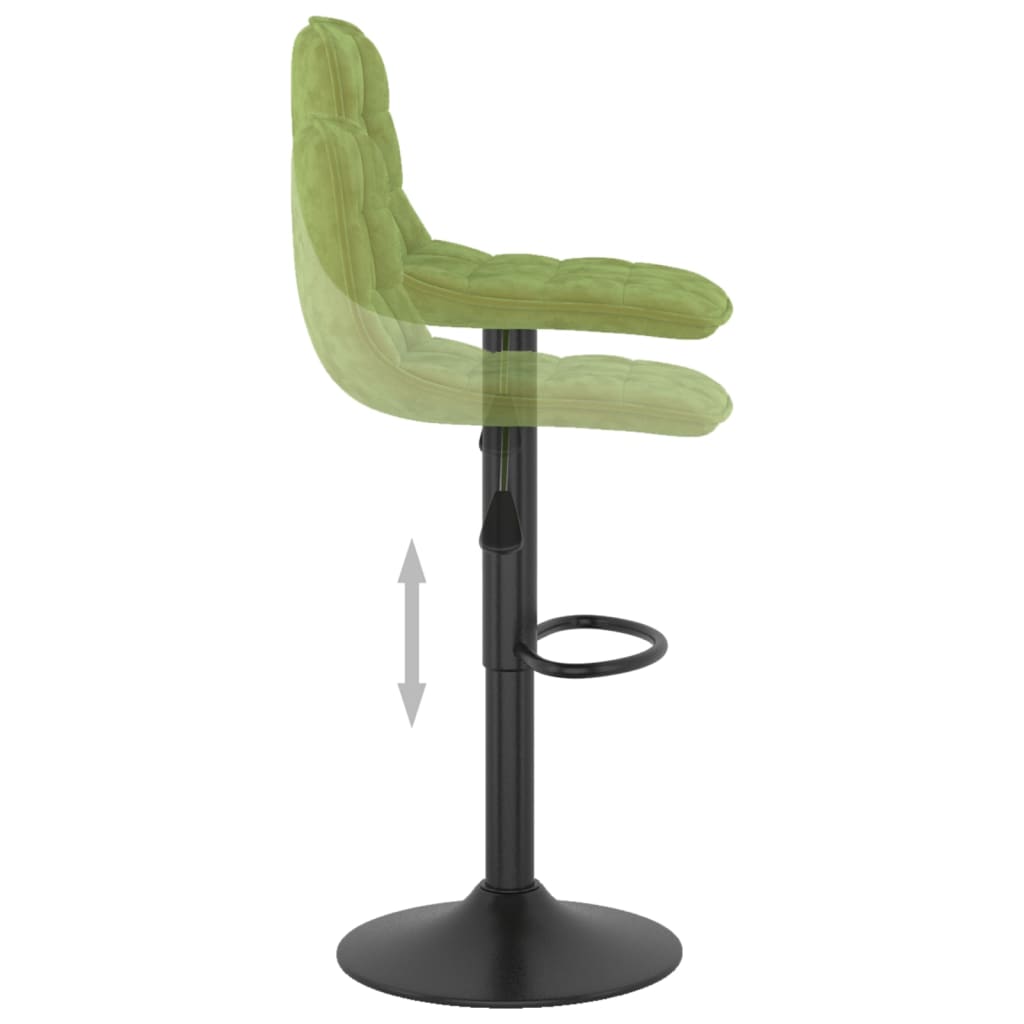 Tabourets de bar lot de 2 vert clair velours - XIOS