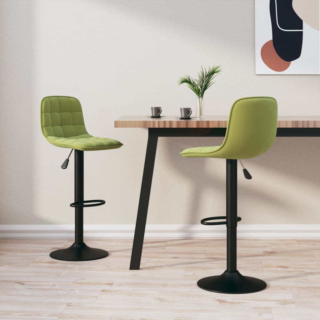 Tabourets de bar lot de 2 vert clair velours - XIOS