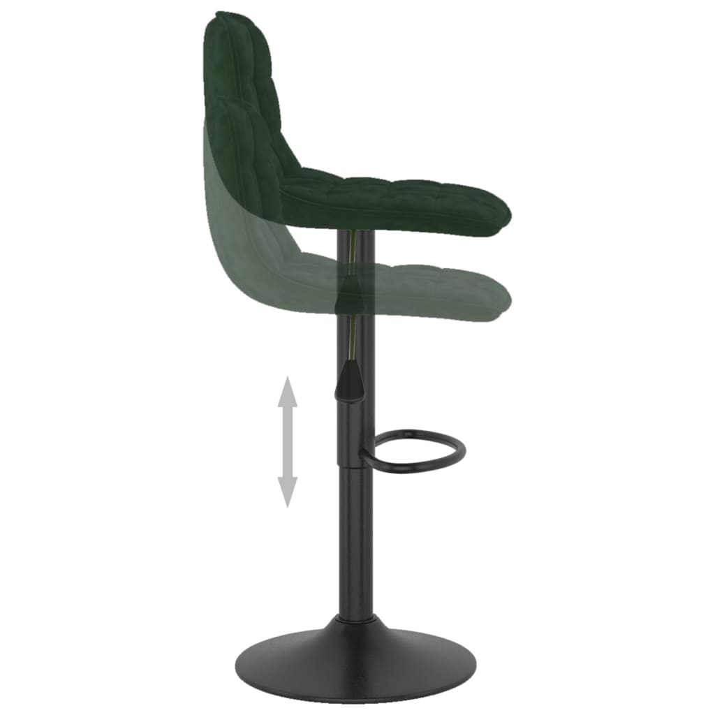 Tabourets de bar lot de 2 vert foncé velours - XIOS