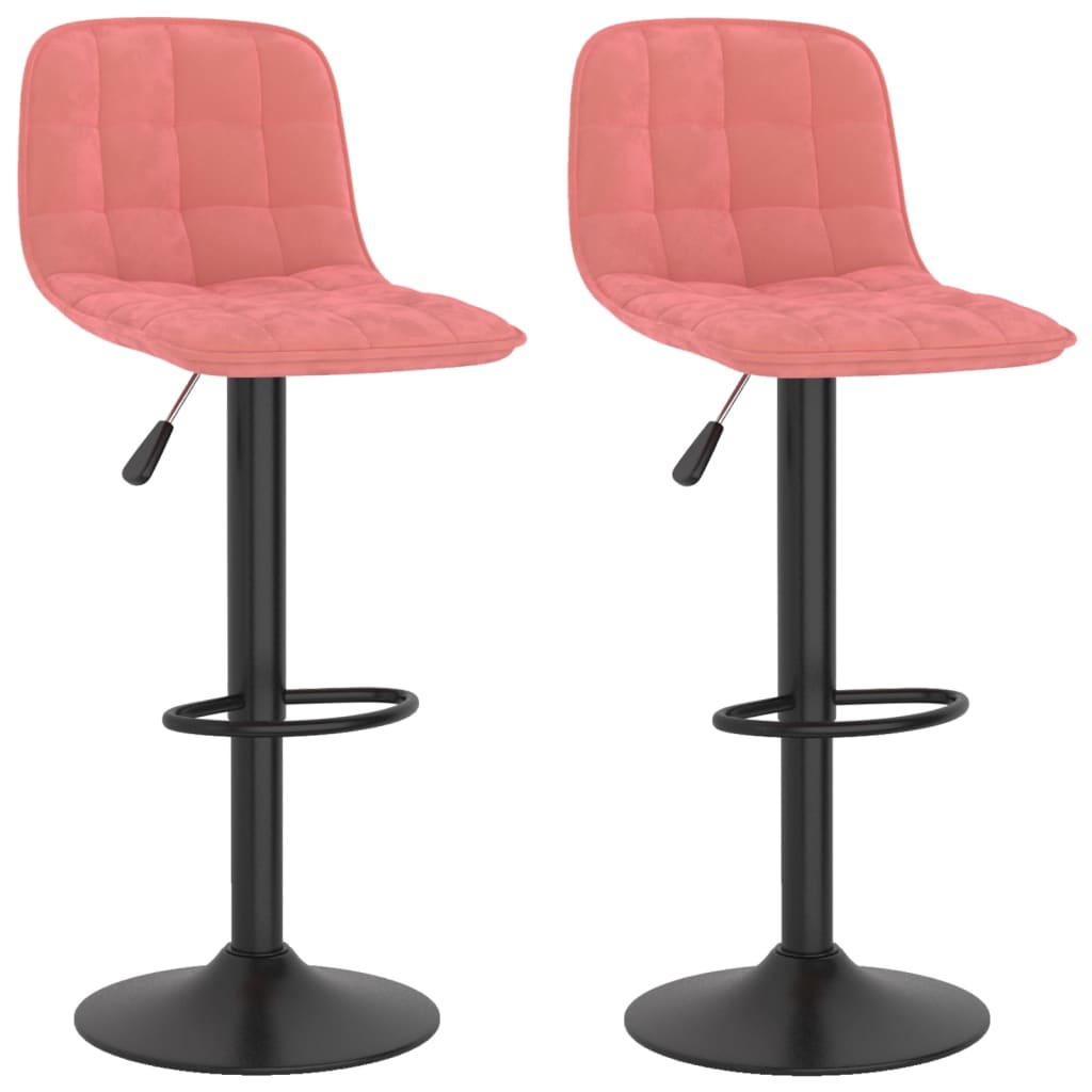 Tabourets de bar lot de 2 rose velours - XIOS