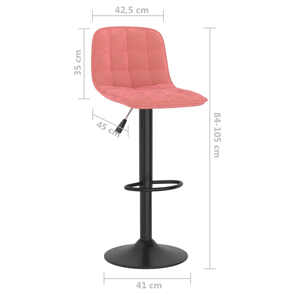 Tabourets de bar lot de 2 rose velours - XIOS