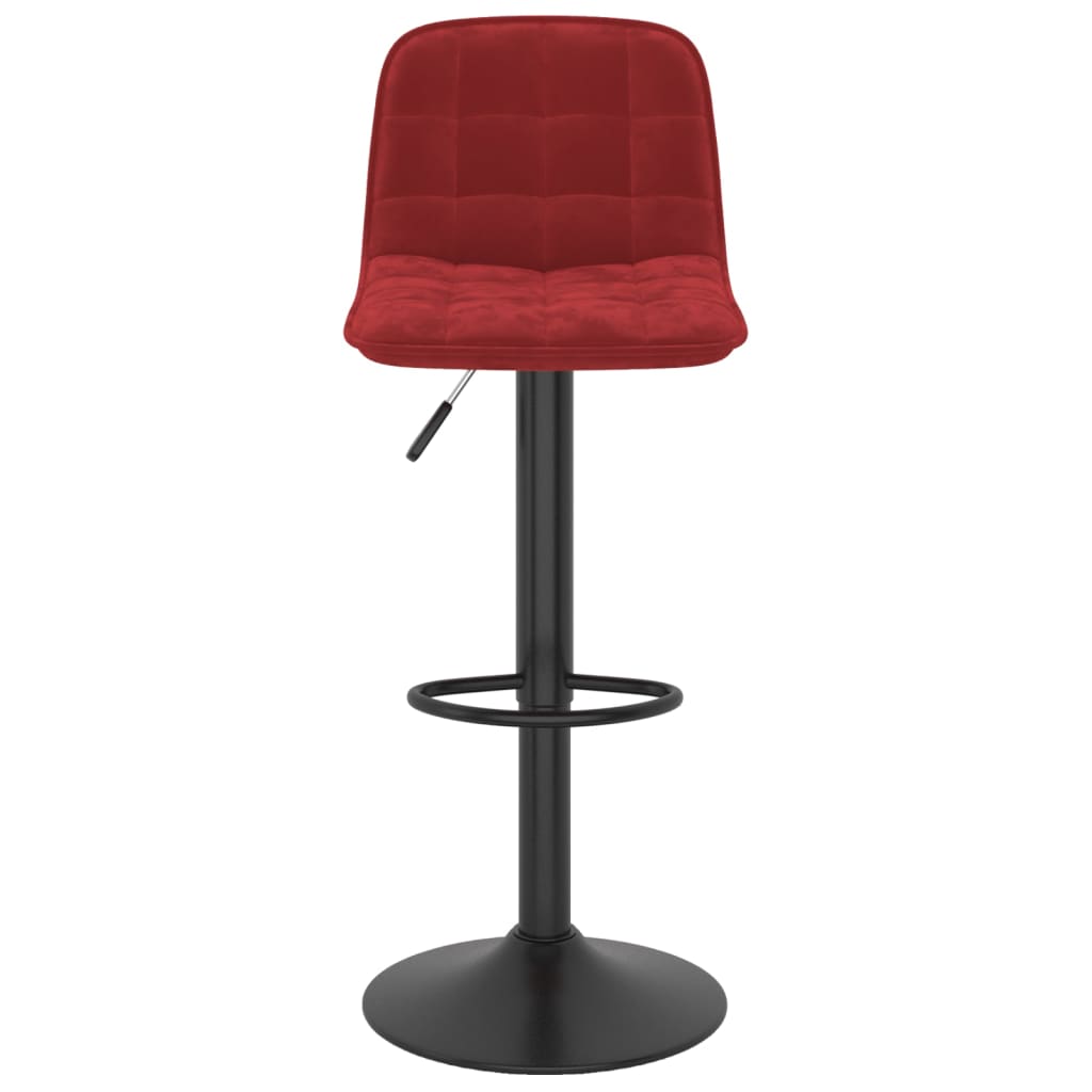 Tabourets de bar lot de 2 rouge bordeaux velours - XIOS