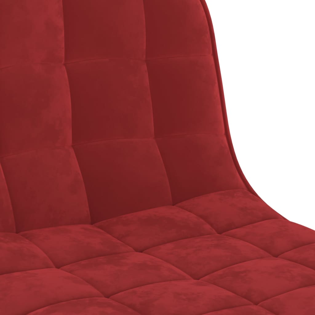 Tabourets de bar lot de 2 rouge bordeaux velours - XIOS
