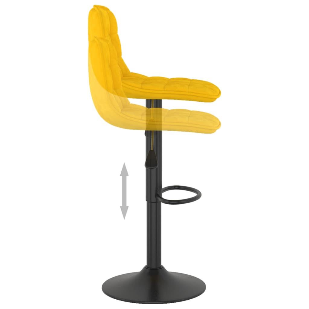 Tabourets de bar lot de 2 Jaune Velours - XIOS