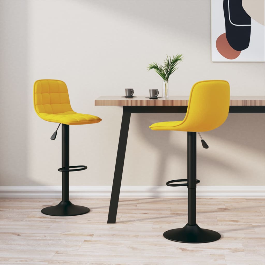 Tabourets de bar lot de 2 Jaune Velours - XIOS