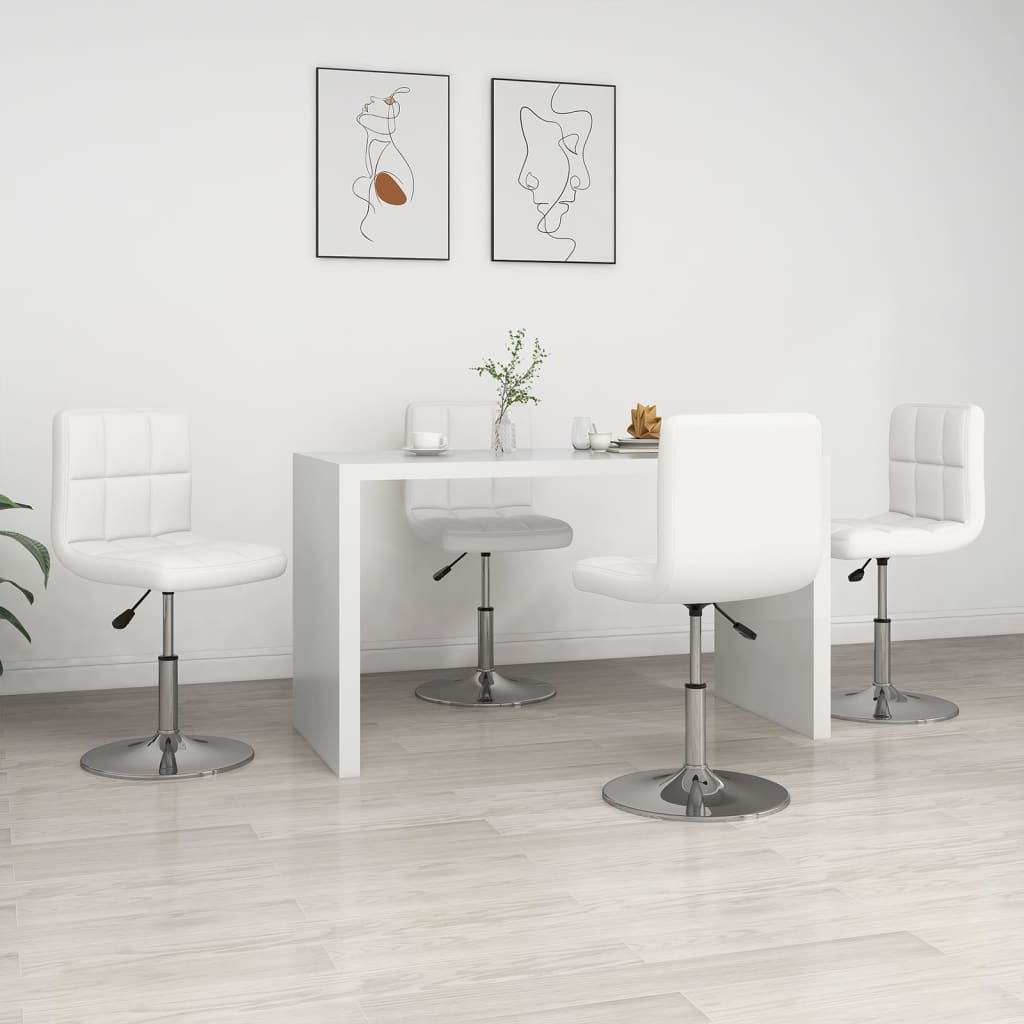 Chaises à manger lot de 4 blanc similicuir - XIOS