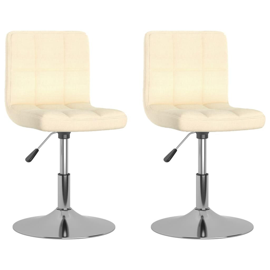 Chaises pivotantes à manger lot de 2 crème tissu - XIOS