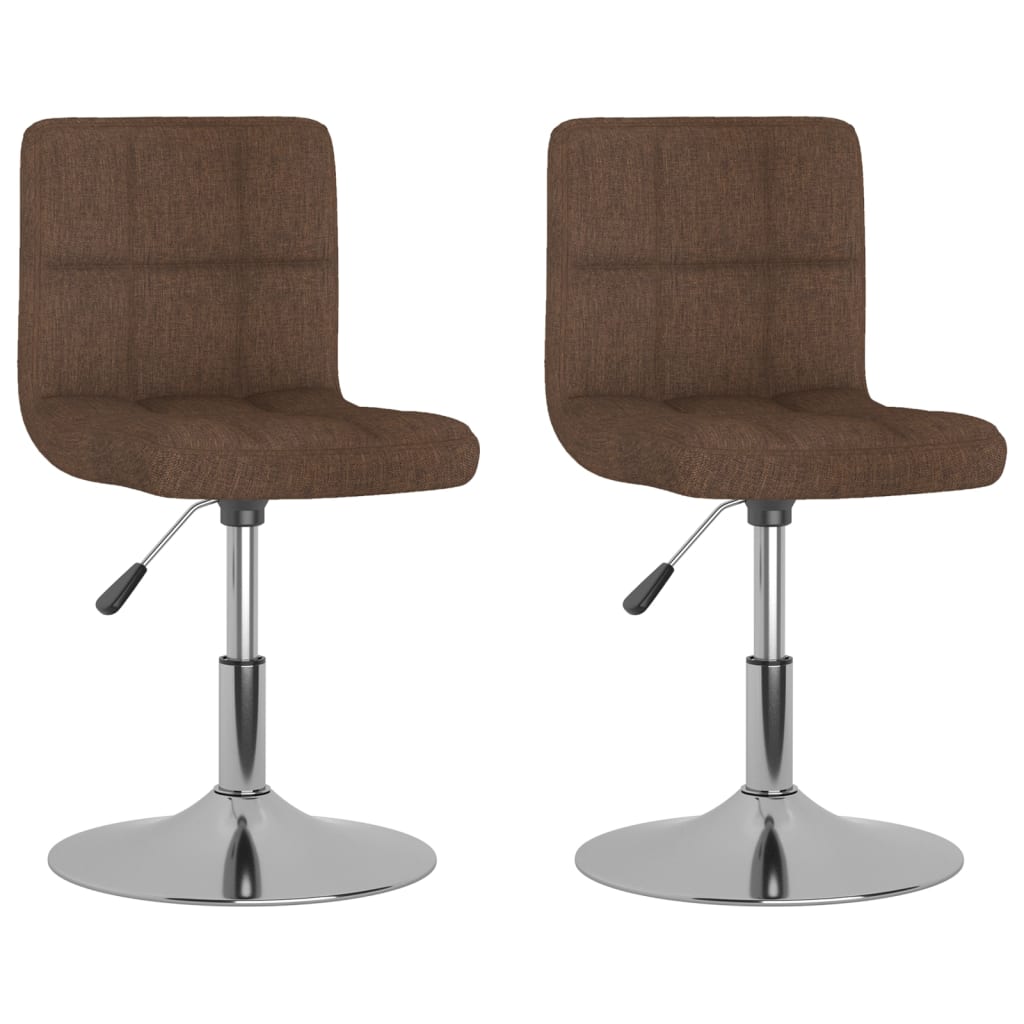 Chaises pivotantes à manger lot de 2 marron tissu - XIOS