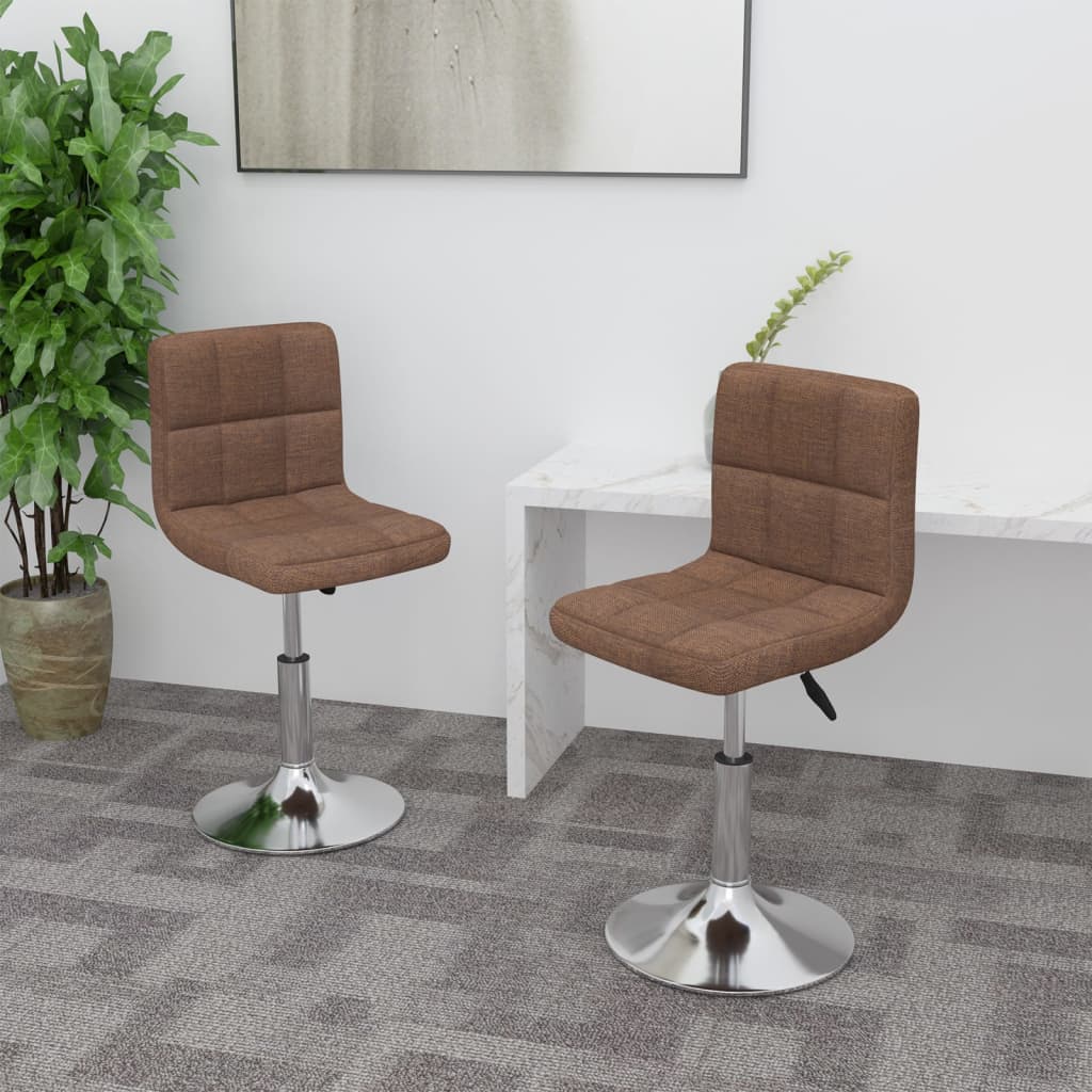 Chaises pivotantes à manger lot de 2 marron tissu - XIOS