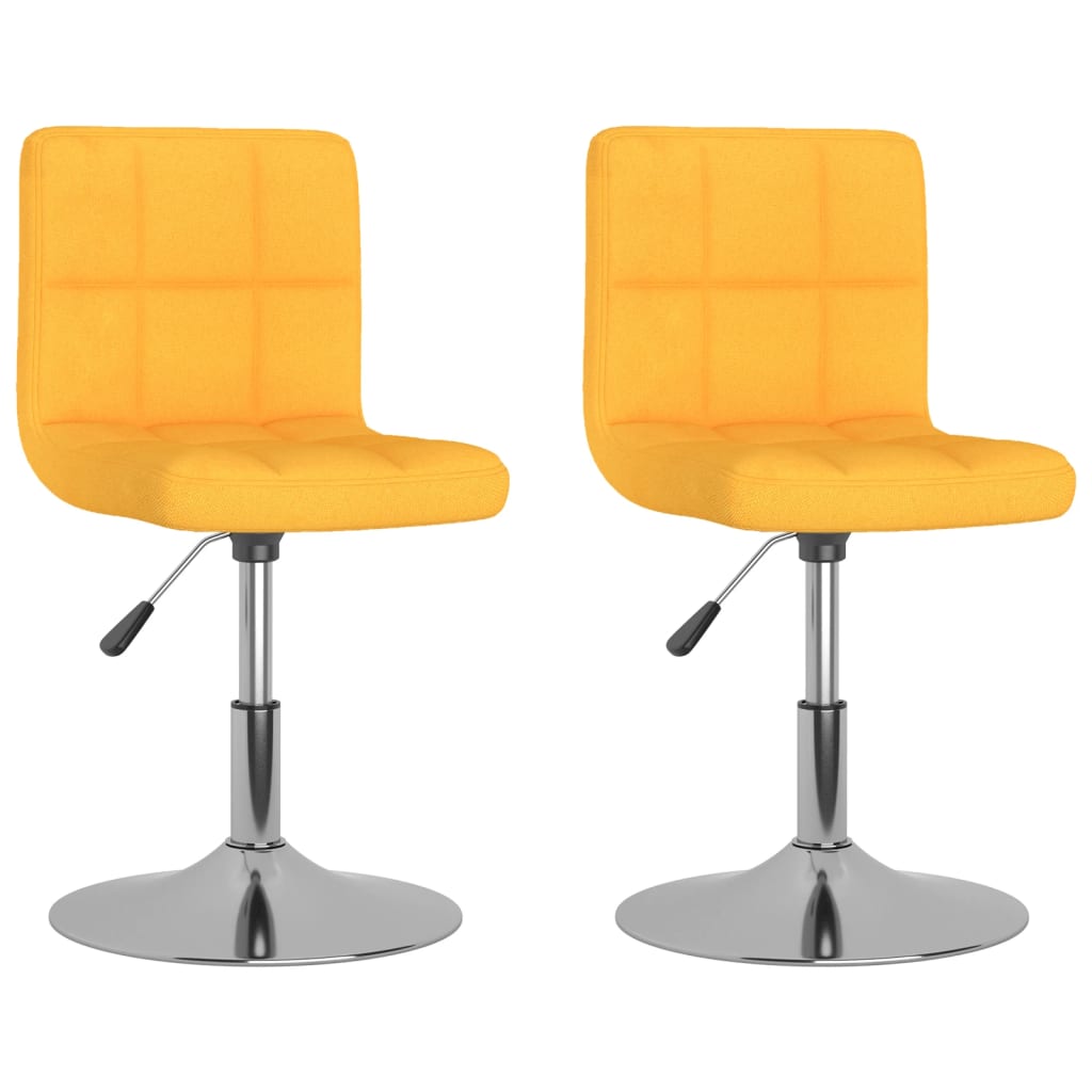 Chaises pivotantes à manger lot de 2 jaune tissu - XIOS