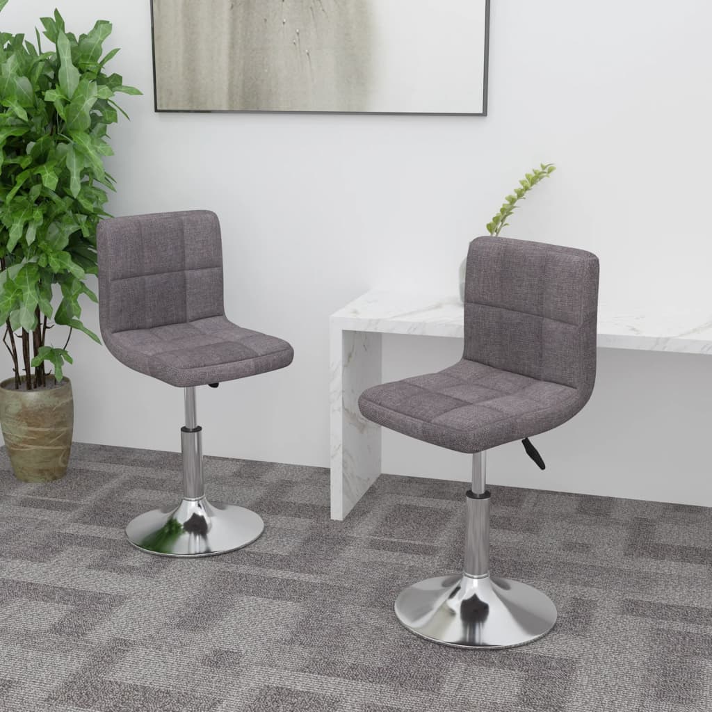 Chaises pivotantes à manger lot de 2 taupe tissu - XIOS