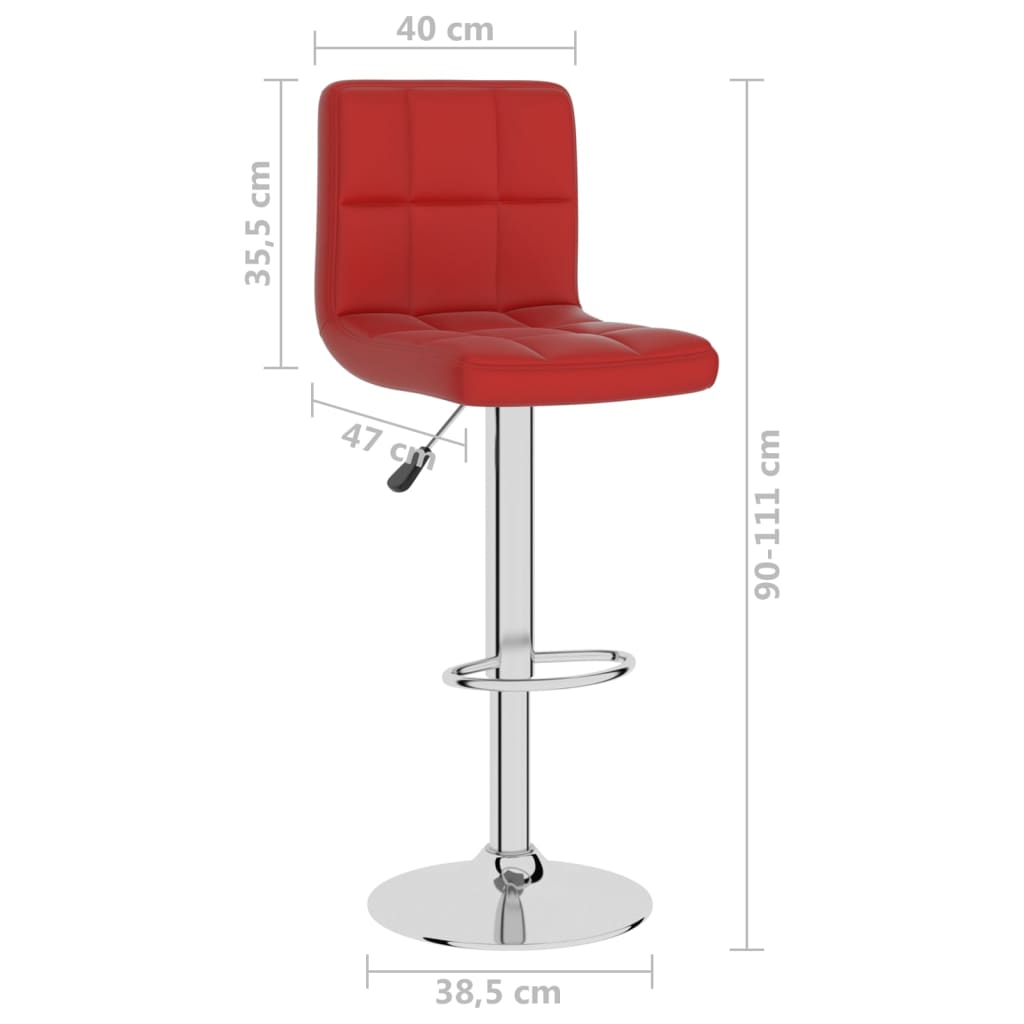 Tabouret de bar Rouge bordeaux Similicuir - XIOS
