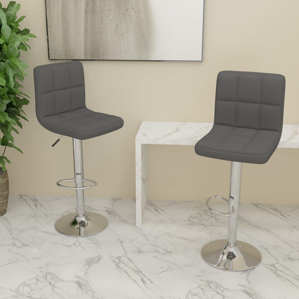 Tabourets de bar lot de 2 gris foncé tissu - XIOS