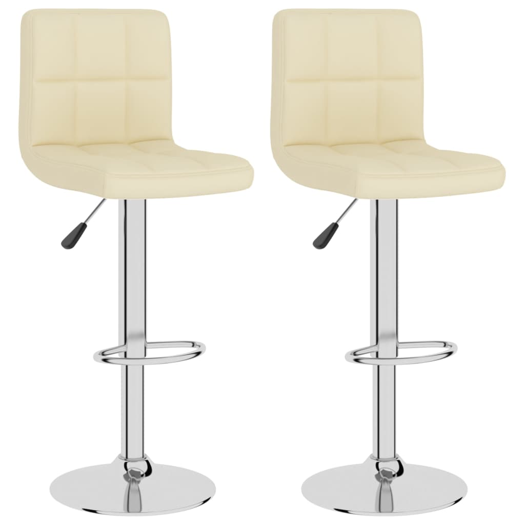 Tabourets de bar lot de 2 crème tissu - XIOS