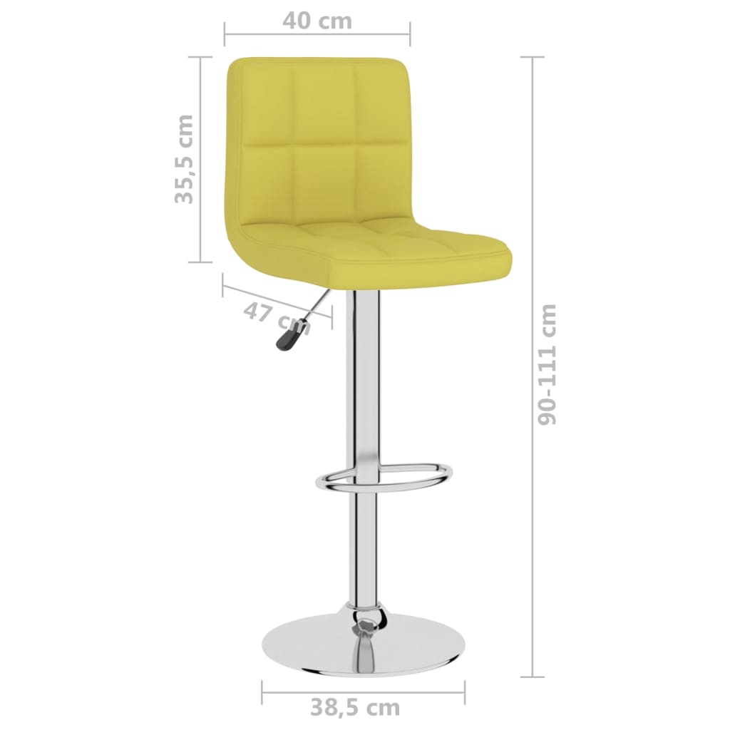 Tabourets de bar lot de 2 vert tissu
