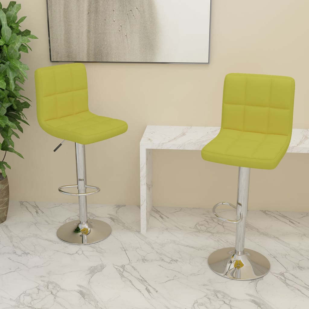 Tabourets de bar lot de 2 vert tissu
