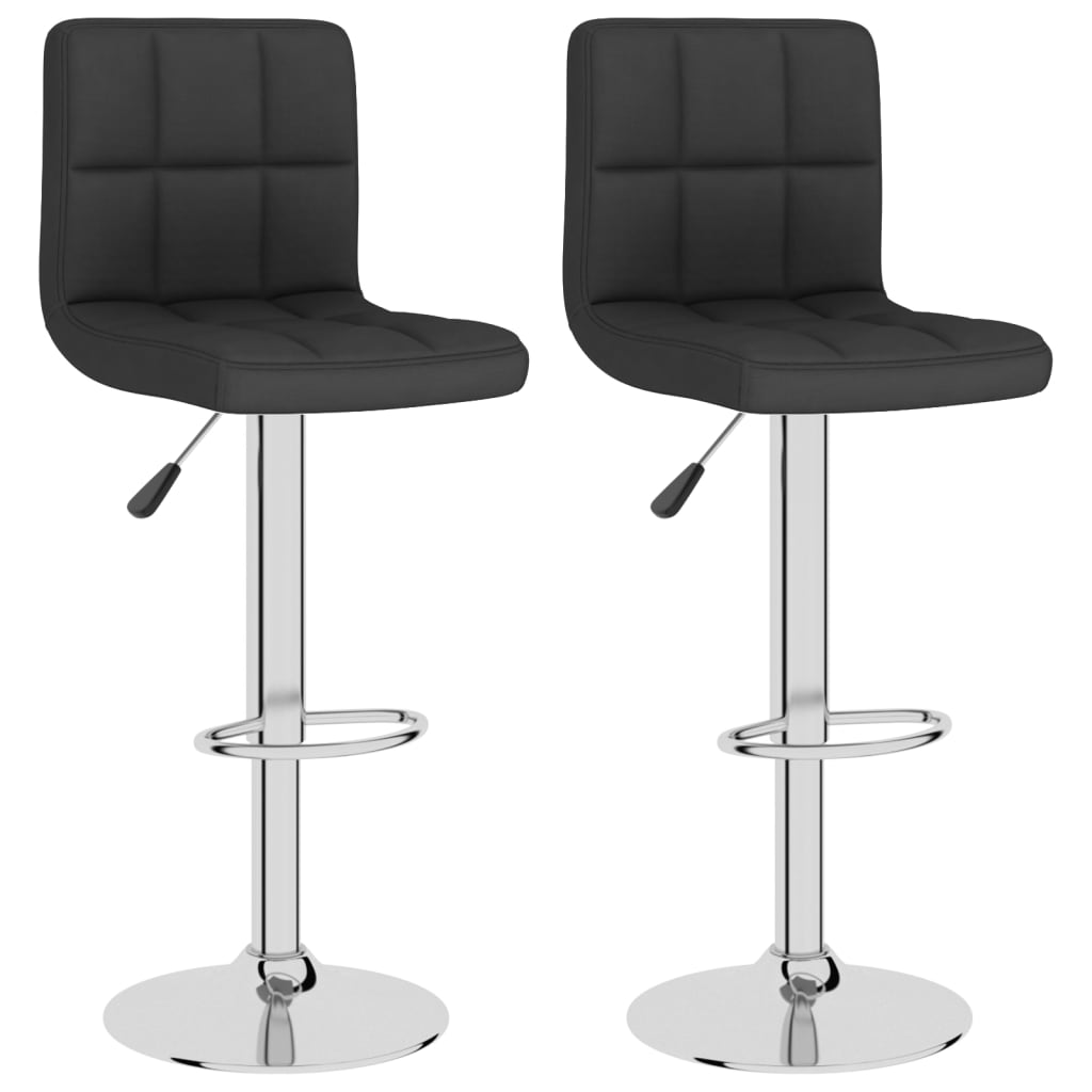 Tabourets de bar lot de 2 noir tissu - XIOS