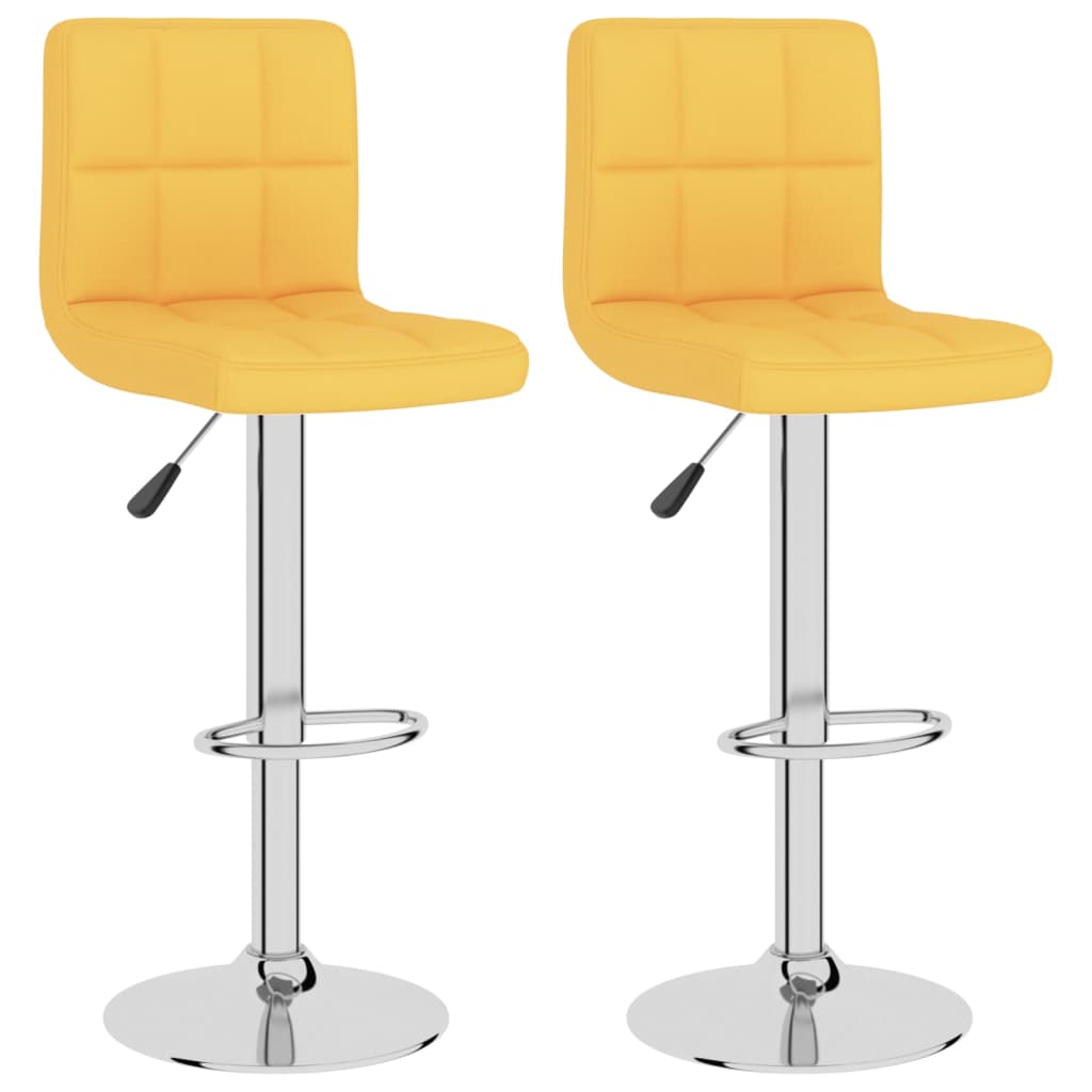 Tabourets de bar lot de 2 jaune moutarde tissu - XIOS