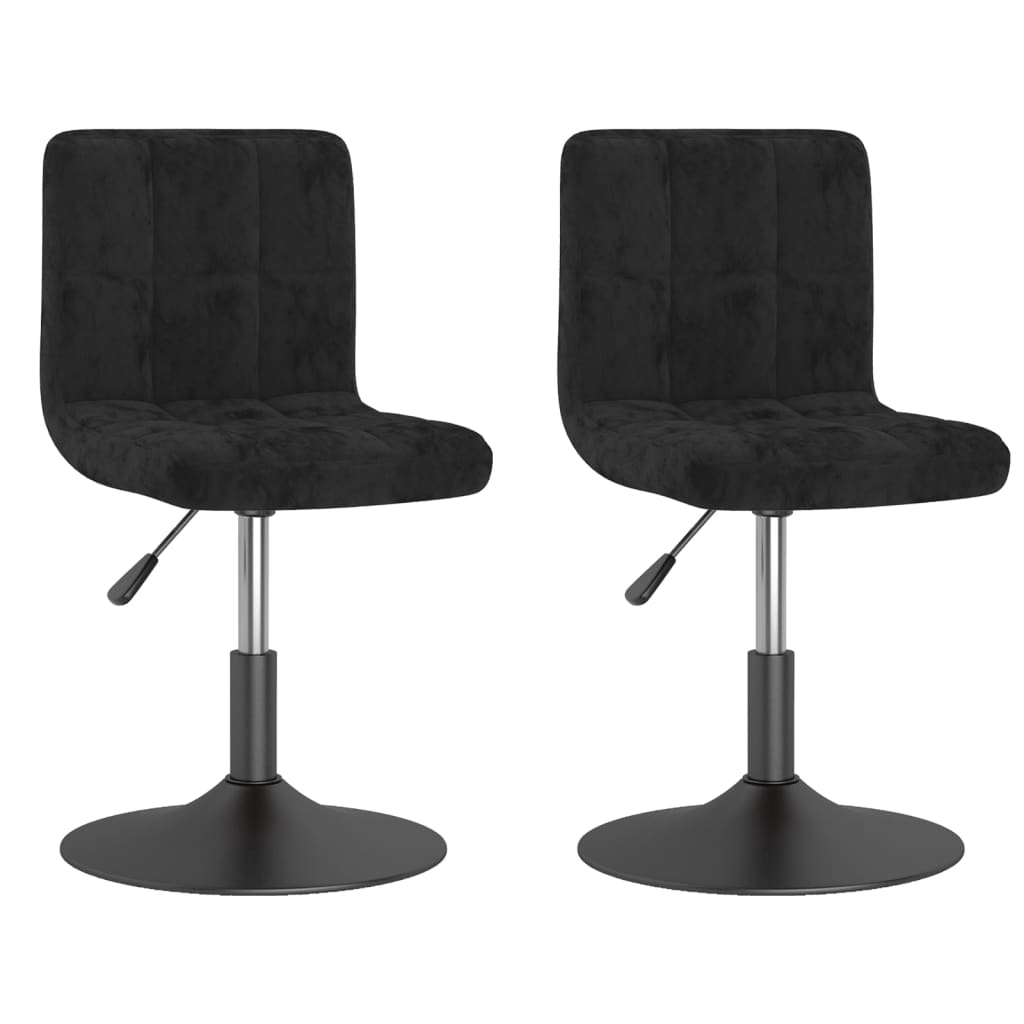 Chaises pivotantes à manger lot de 2 noir velours - XIOS