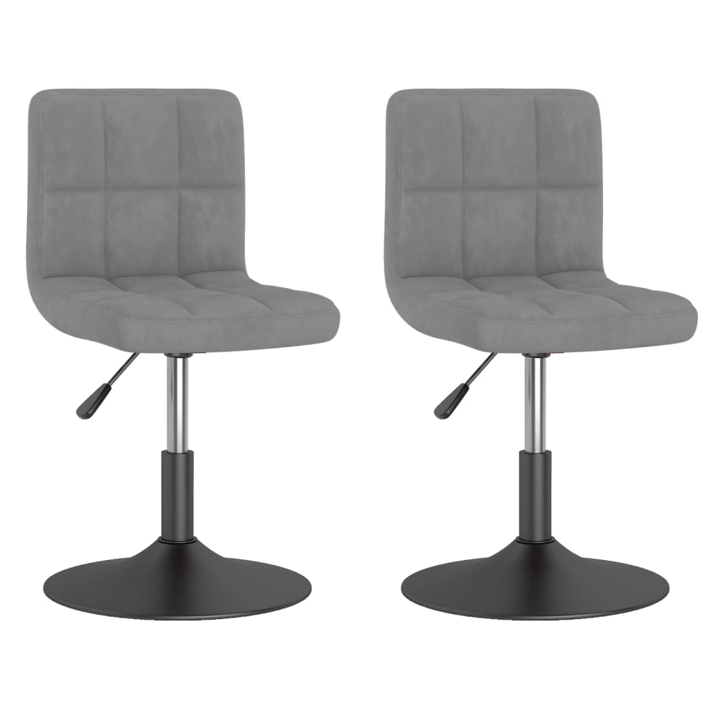 Chaises pivotantes à manger lot de 2 gris clair velours - XIOS