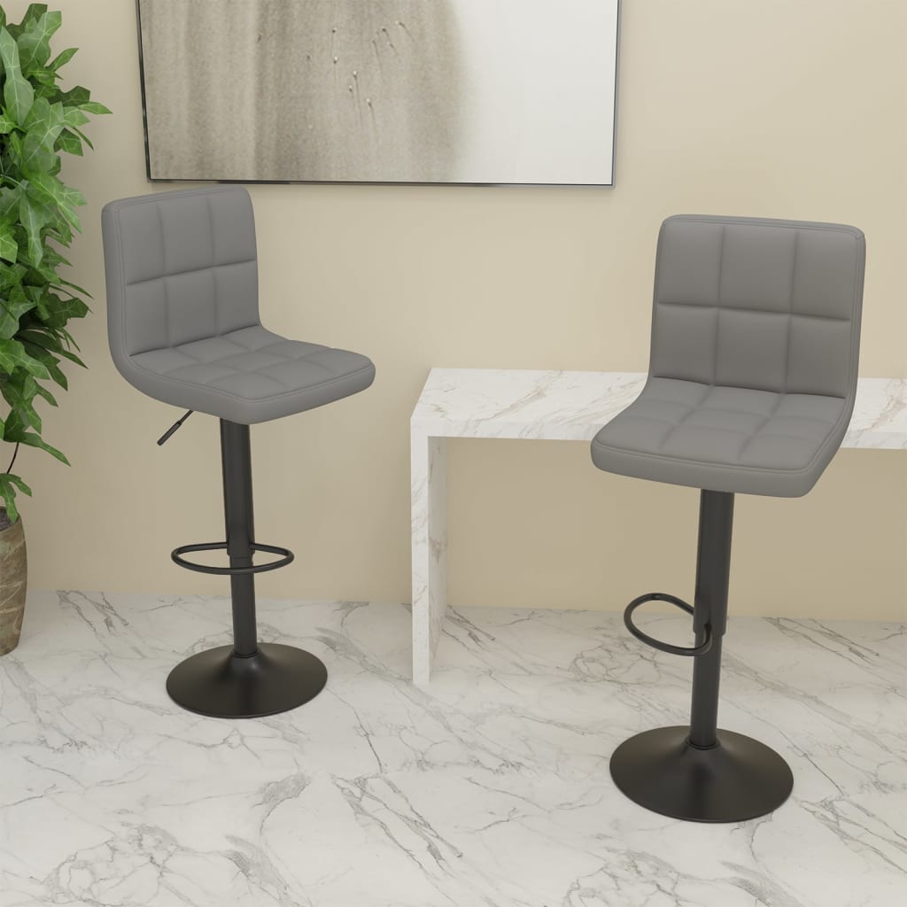 Tabourets de bar lot de 2 gris clair tissu - XIOS