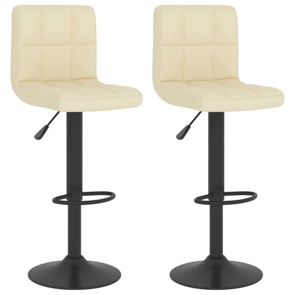 Tabourets de bar lot de 2 crème tissu - XIOS
