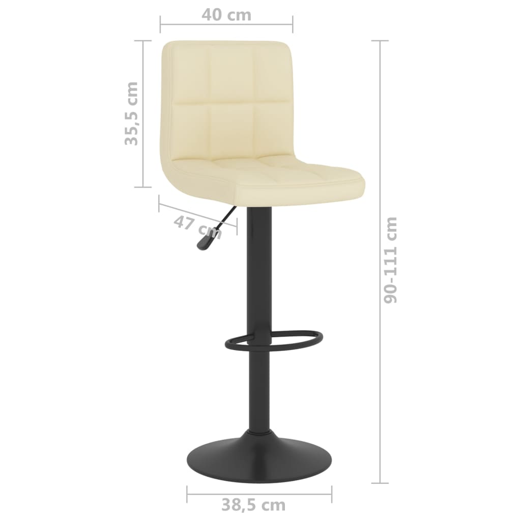 Tabourets de bar lot de 2 crème tissu - XIOS