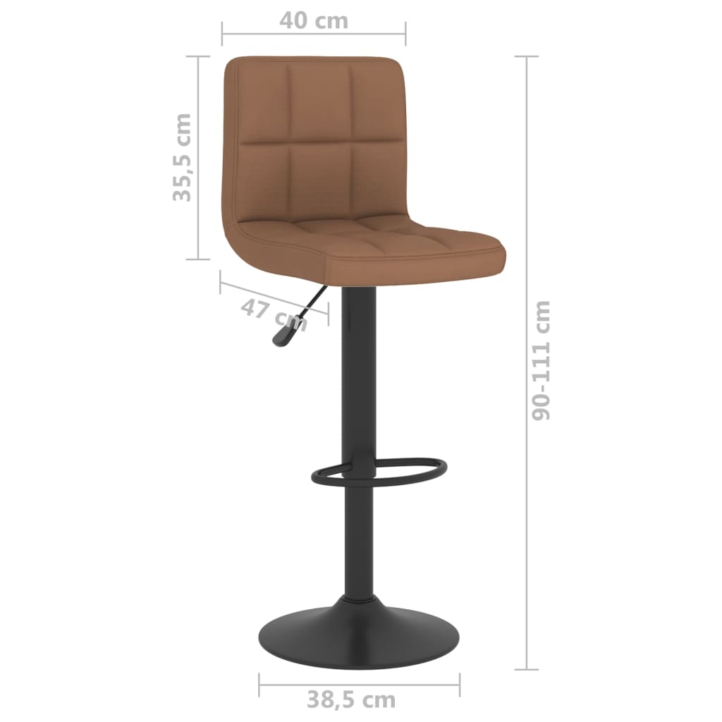 Tabourets de bar lot de 2 marron tissu - XIOS