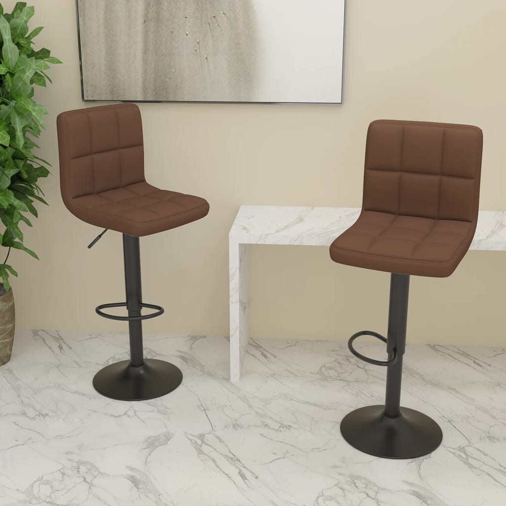 Tabourets de bar lot de 2 marron tissu - XIOS