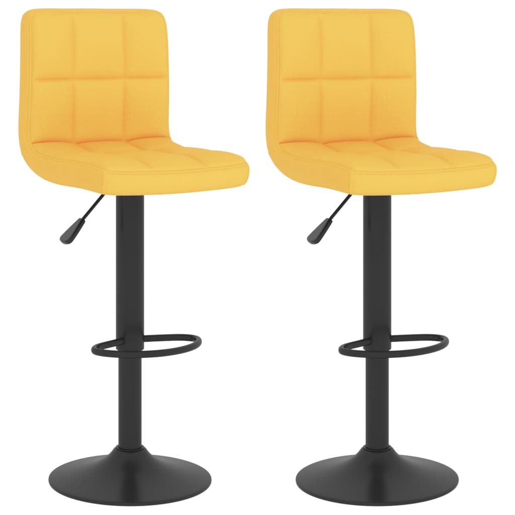 Tabourets de bar lot de 2 jaune moutarde tissu - XIOS