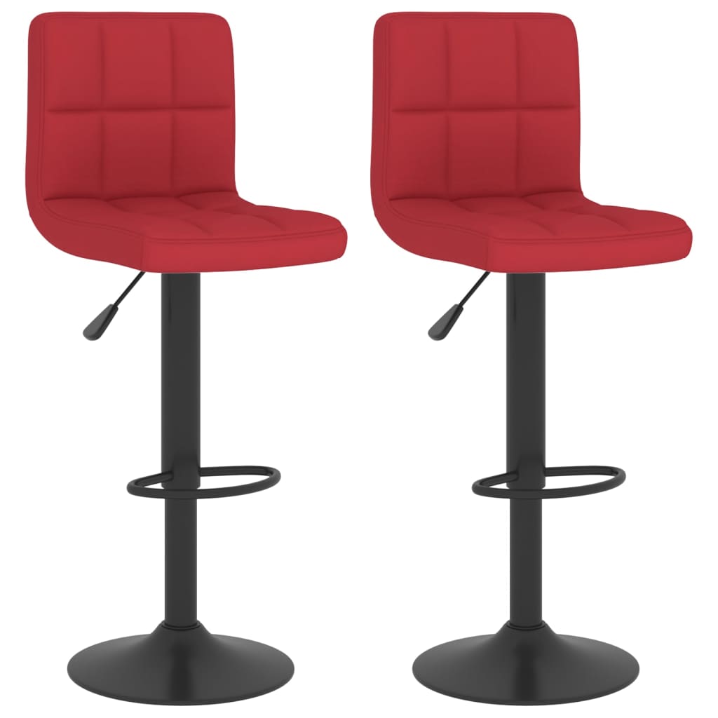 Tabourets de bar lot de 2 rouge bordeaux tissu - XIOS