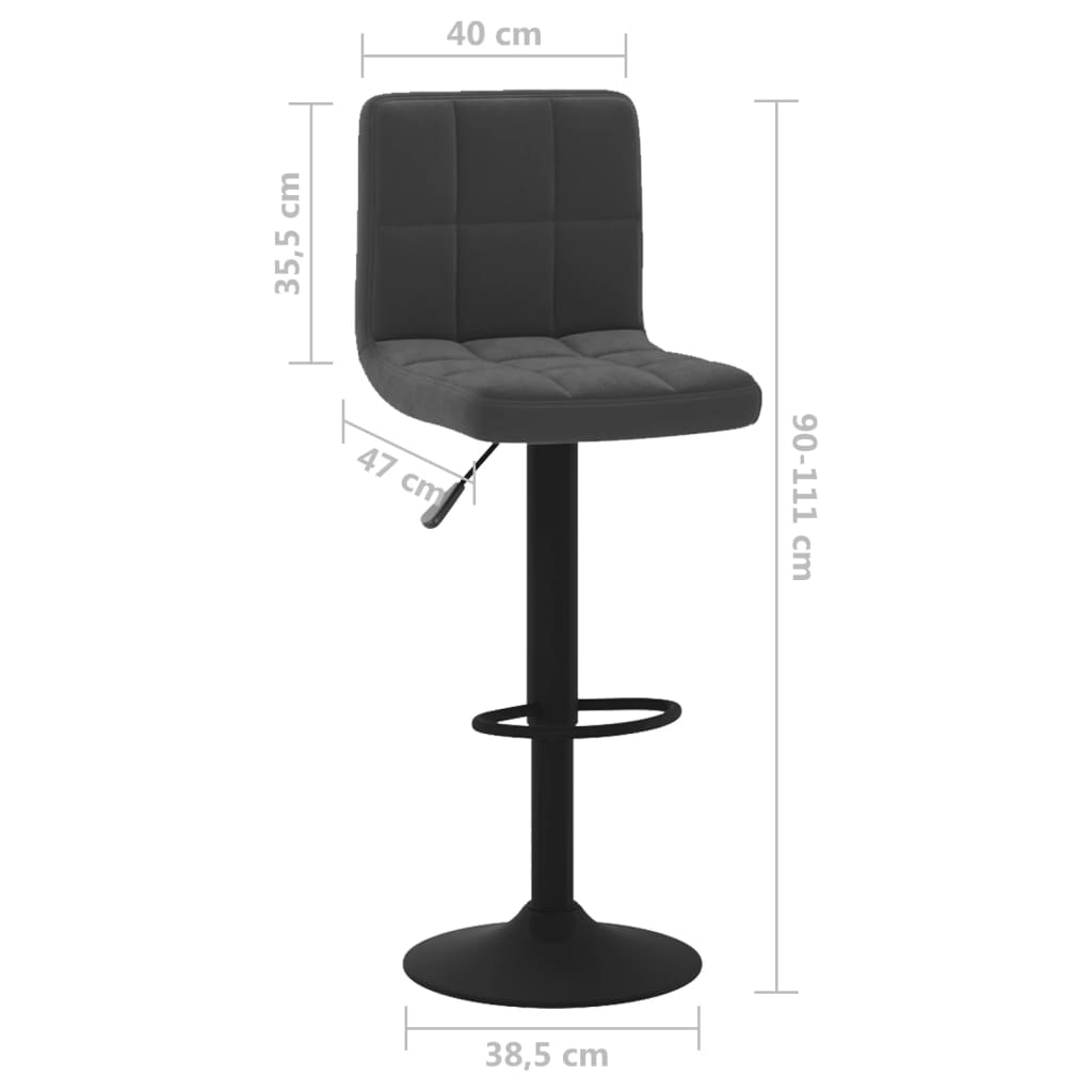 Tabouret de bar Noir Velours - XIOS