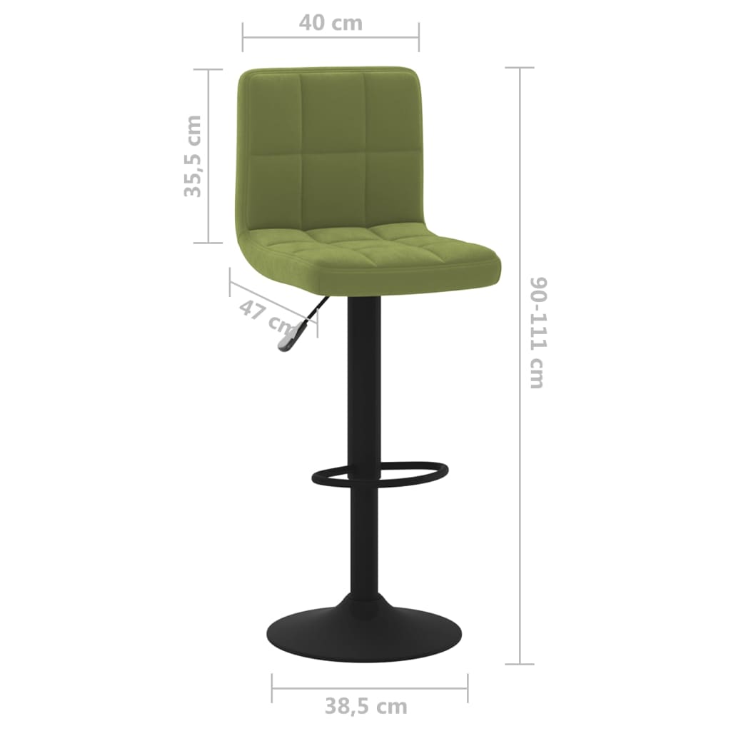 Tabouret de bar Vert clair Velours - XIOS