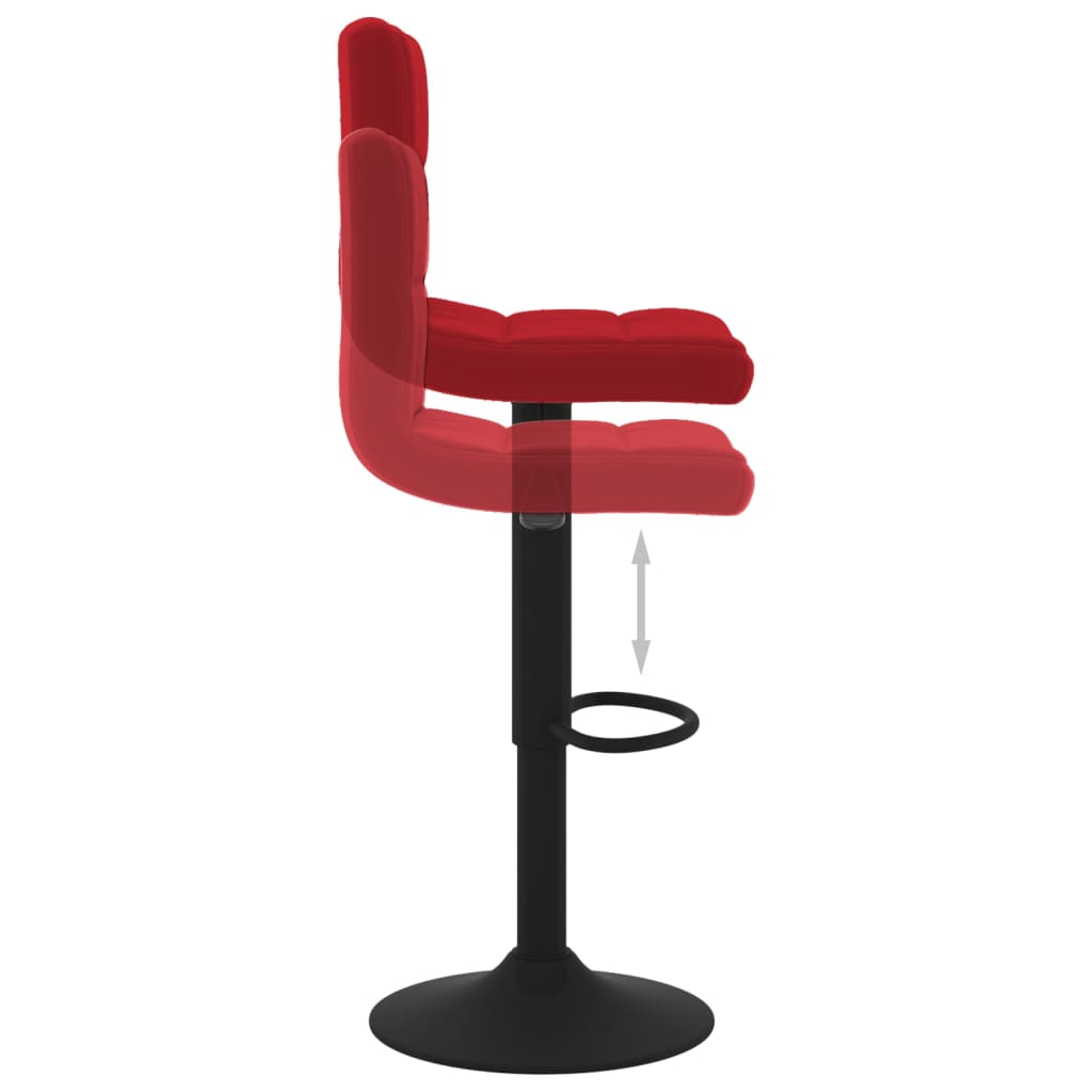 Tabouret de bar Rouge bordeaux Velours - XIOS