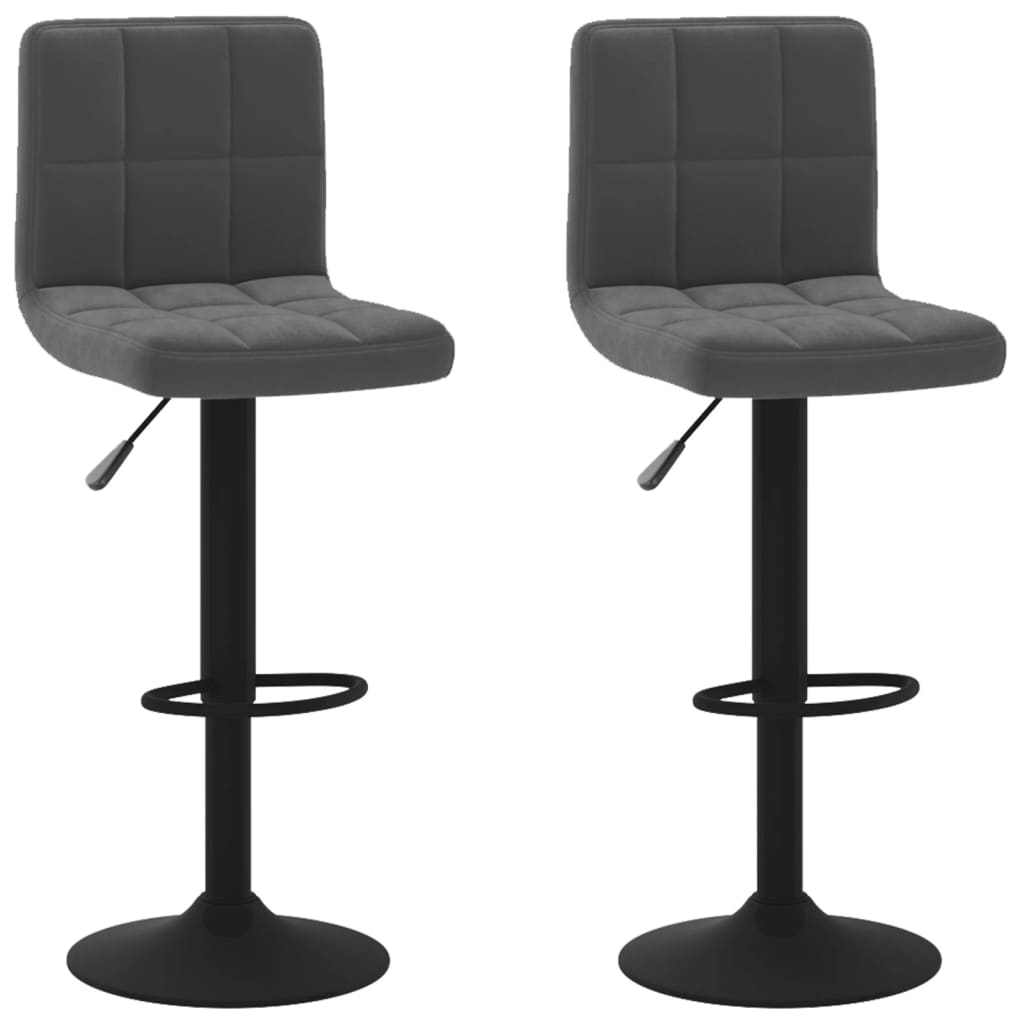Tabourets de bar lot de 2 noir velours - XIOS