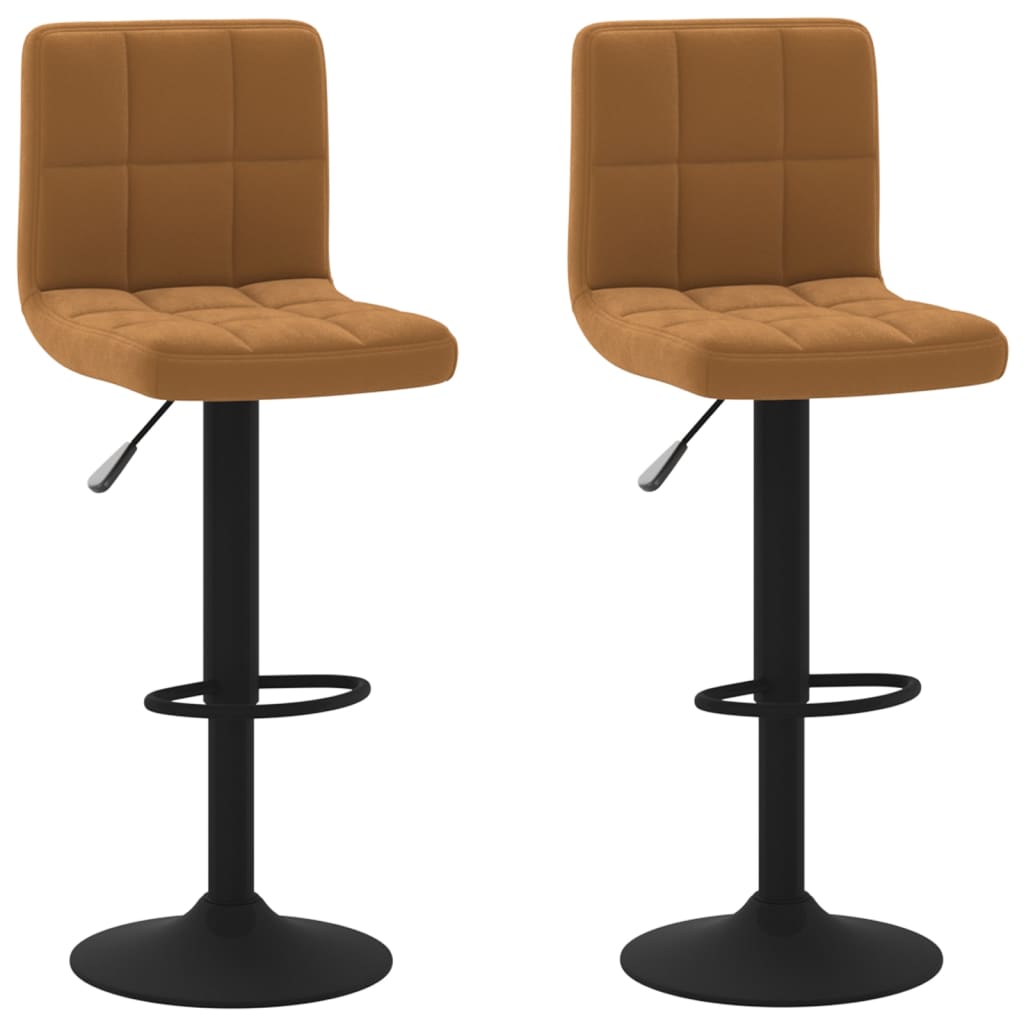 Tabourets de bar lot de 2 marron velours - XIOS