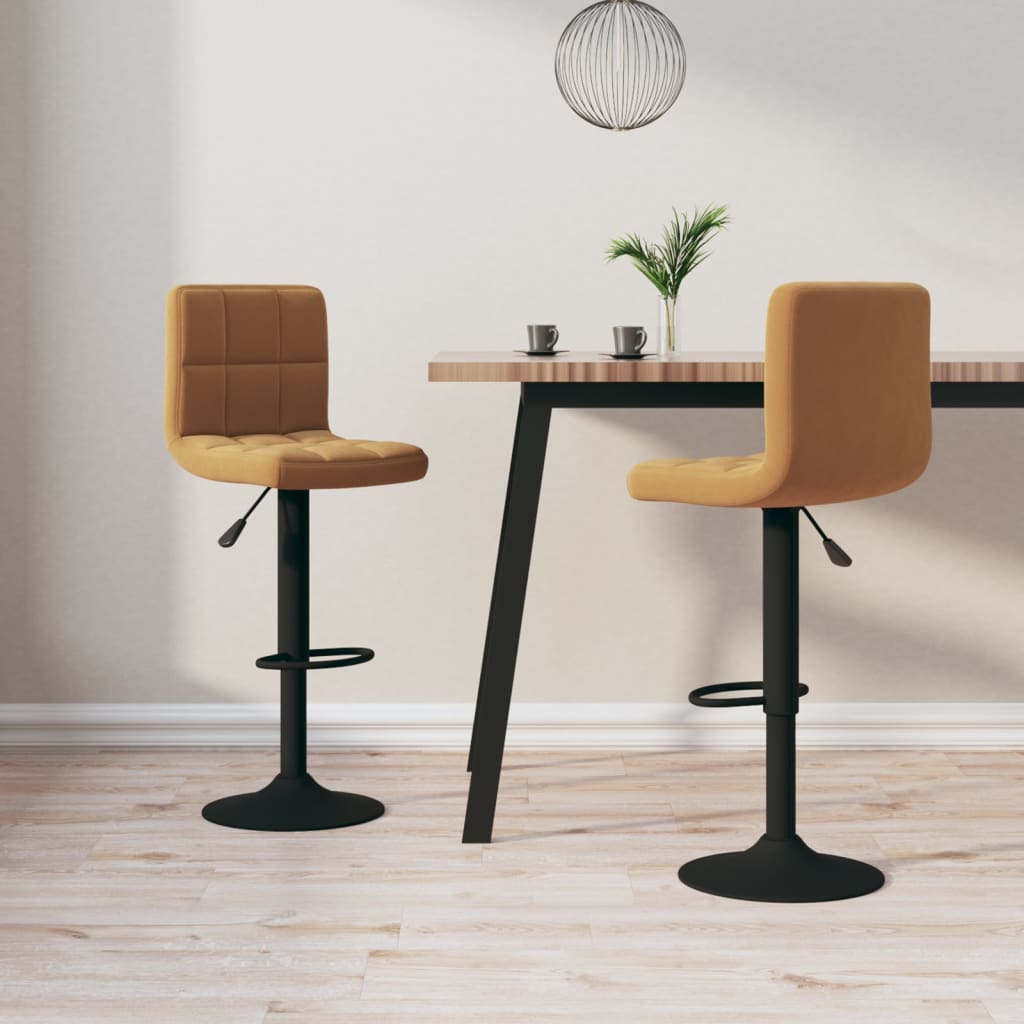 Tabourets de bar lot de 2 marron velours - XIOS