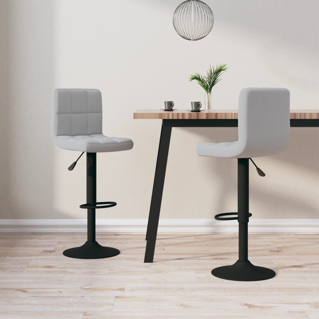 Tabourets de bar lot de 2 gris clair velours - XIOS