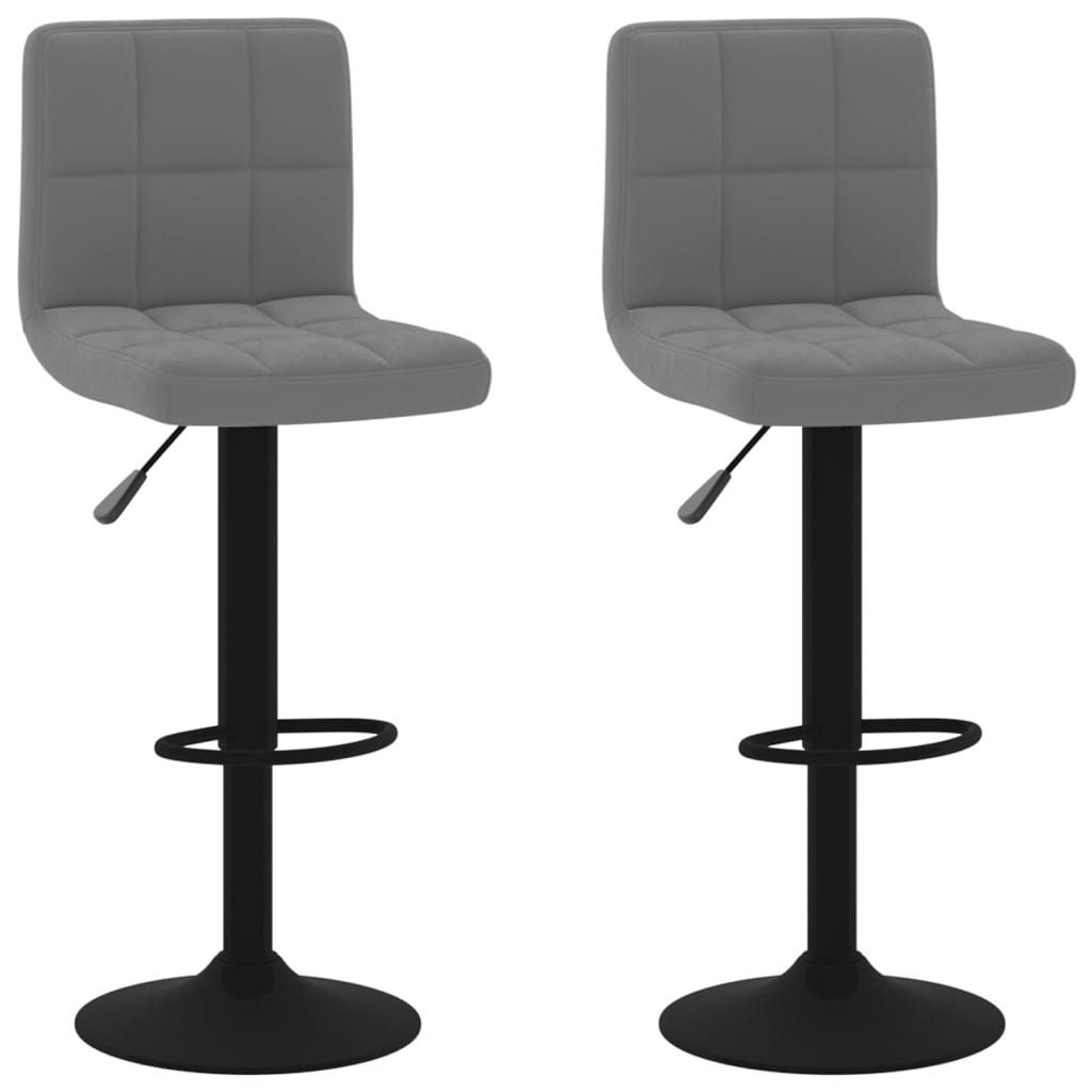 Tabourets de bar lot de 2 gris foncé velours - XIOS